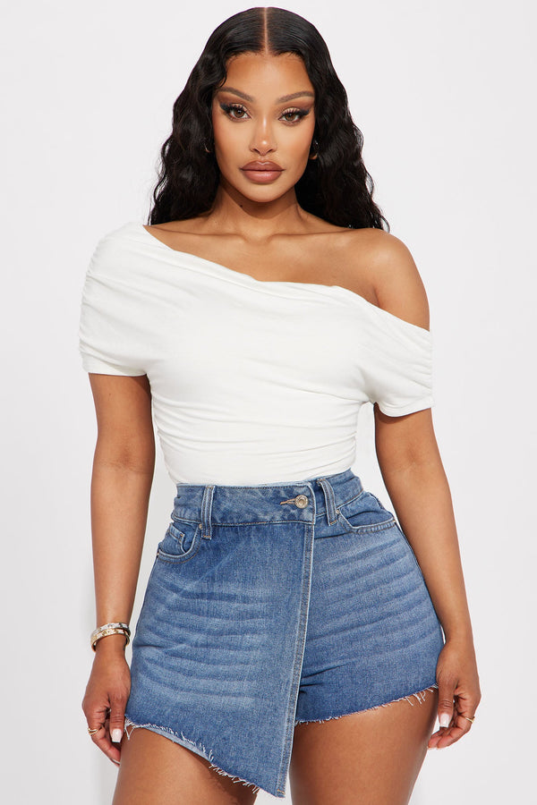 Oksana One Shoulder Top - Ivory