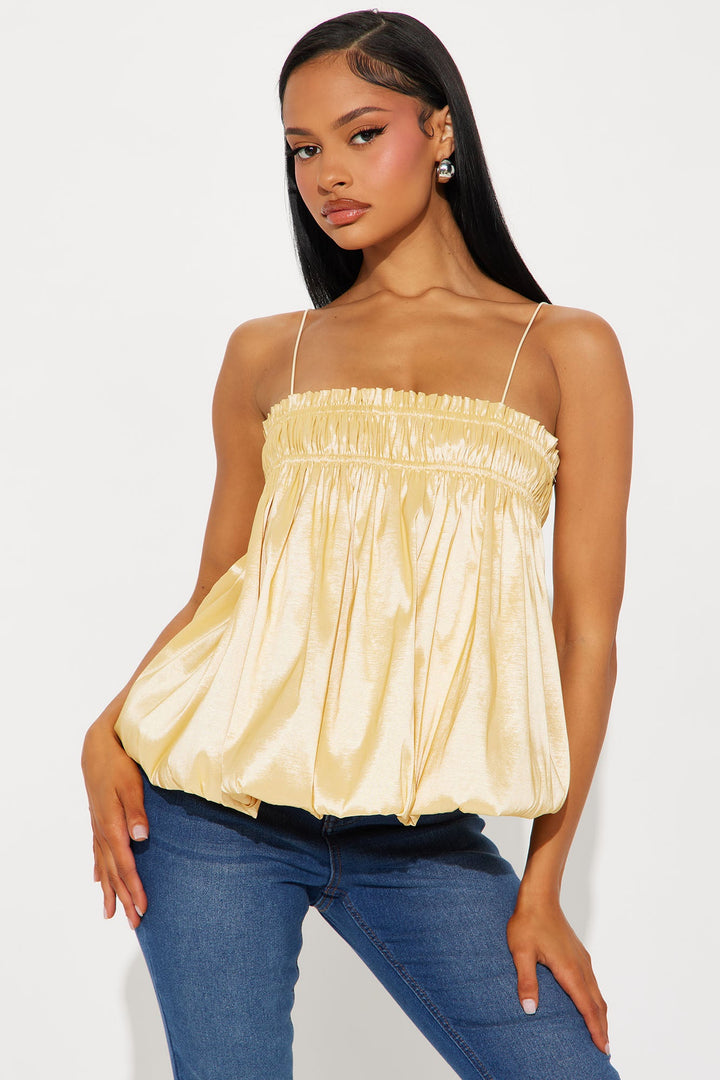 Faviana Bubble Hem Top - Yellow
