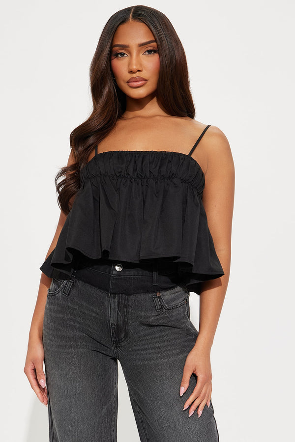 No More Promises Babydoll Top - Black