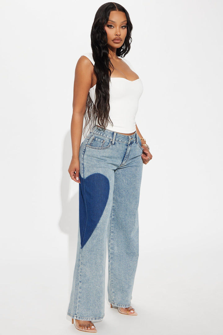 All My Loving Heart Straight Leg Jeans - Light Wash