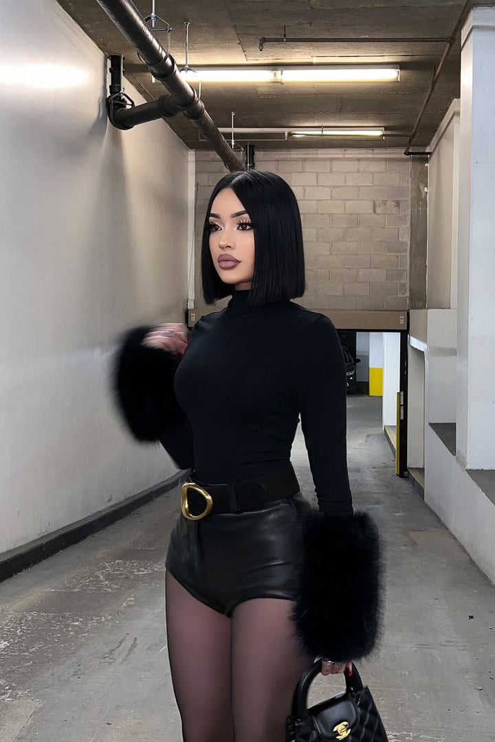 Moscow Fur Bodysuit - Black