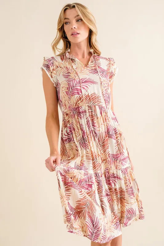 And The Why Boho Printed Tiered Dress