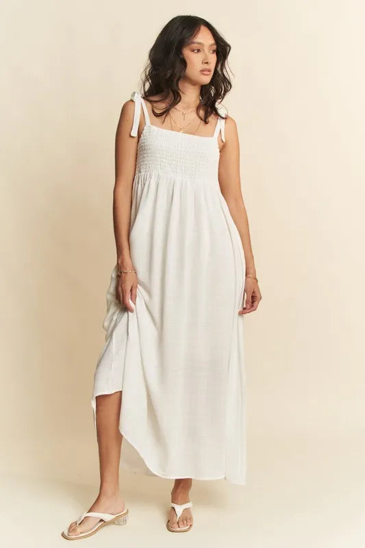 Davi & Dani Smocked Sleeveless Maxi Cami Dress
