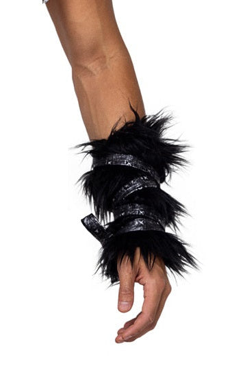 6171 - Pair of Black Faux Fur Cuffs