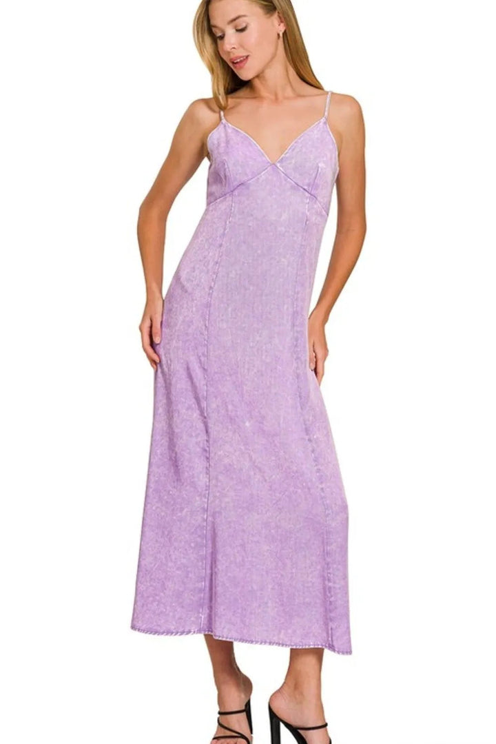 Zenana Tencel Mineral Washed Maxi Dress