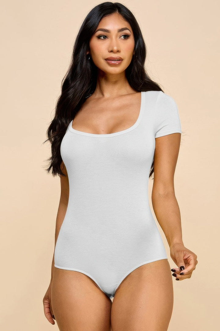 Short Sleeve V-neck Basic Bodysuit