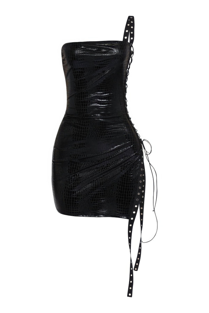 Side Open Lace Up Tube Dress