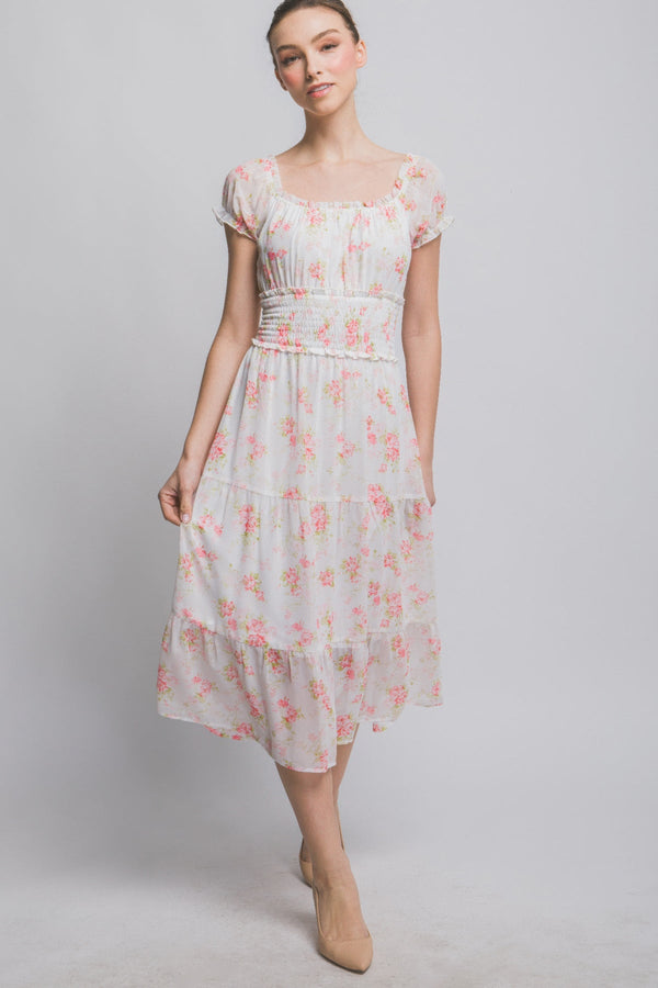 Short Sleeve Floral Maxi Dress