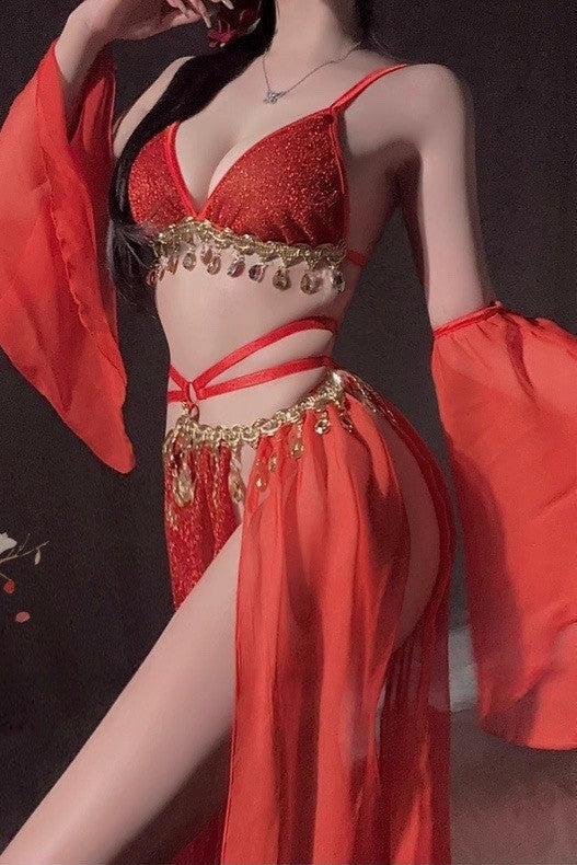 Red Sparkly Chandelier Sexy Costum