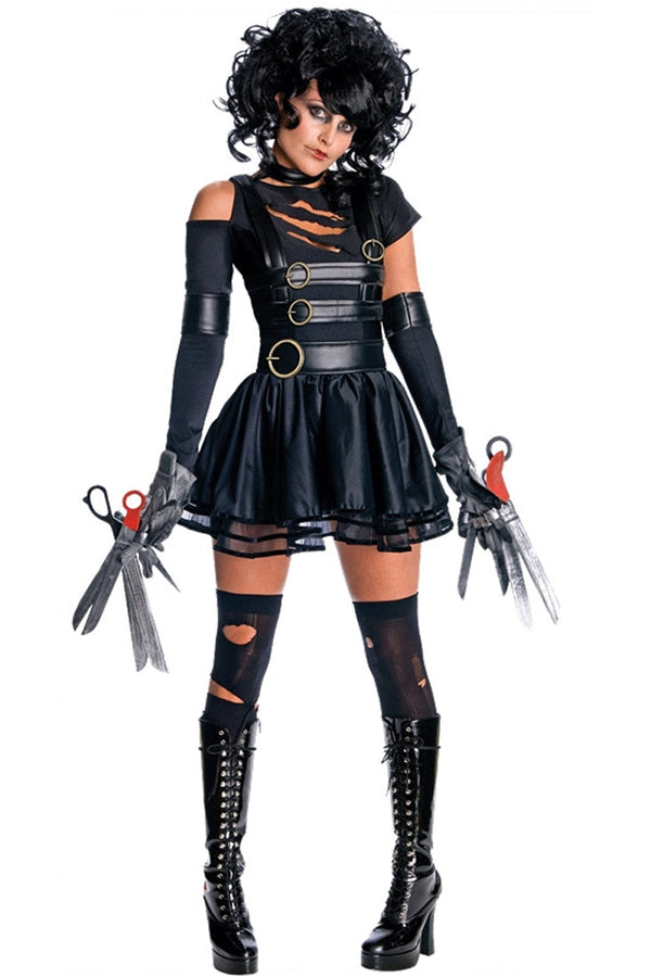 Black Edward Scissorhands Ruffle Sexy 2Pc Costume