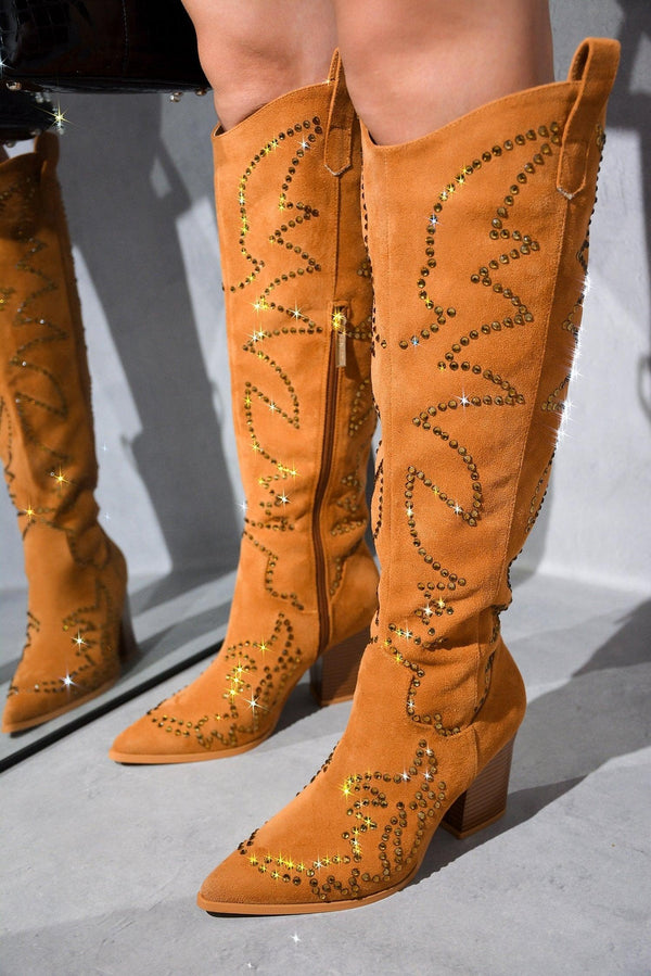 TRIPOLI - TAN Thigh High Boots