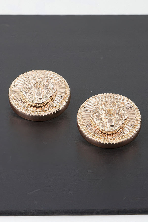 Grand Lion Emblem Earrings