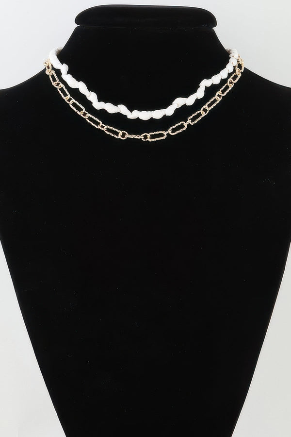 Sea Shell N Chain Linked Necklace