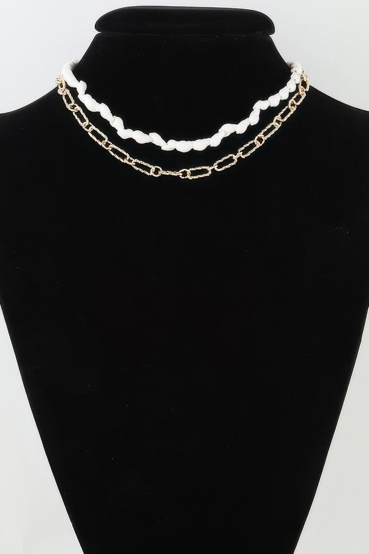 Sea Shell N Chain Linked Necklace
