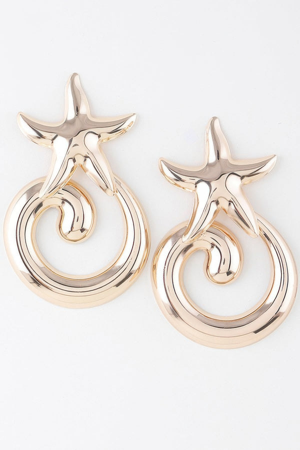 Abstract Shiny Twisted Plate Earrings