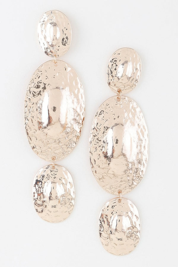 Triple Hammered Disc Earrings