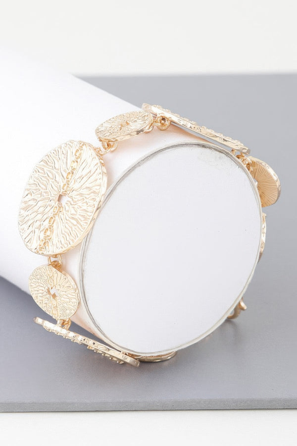 Multi Hammered Disc Bracelet