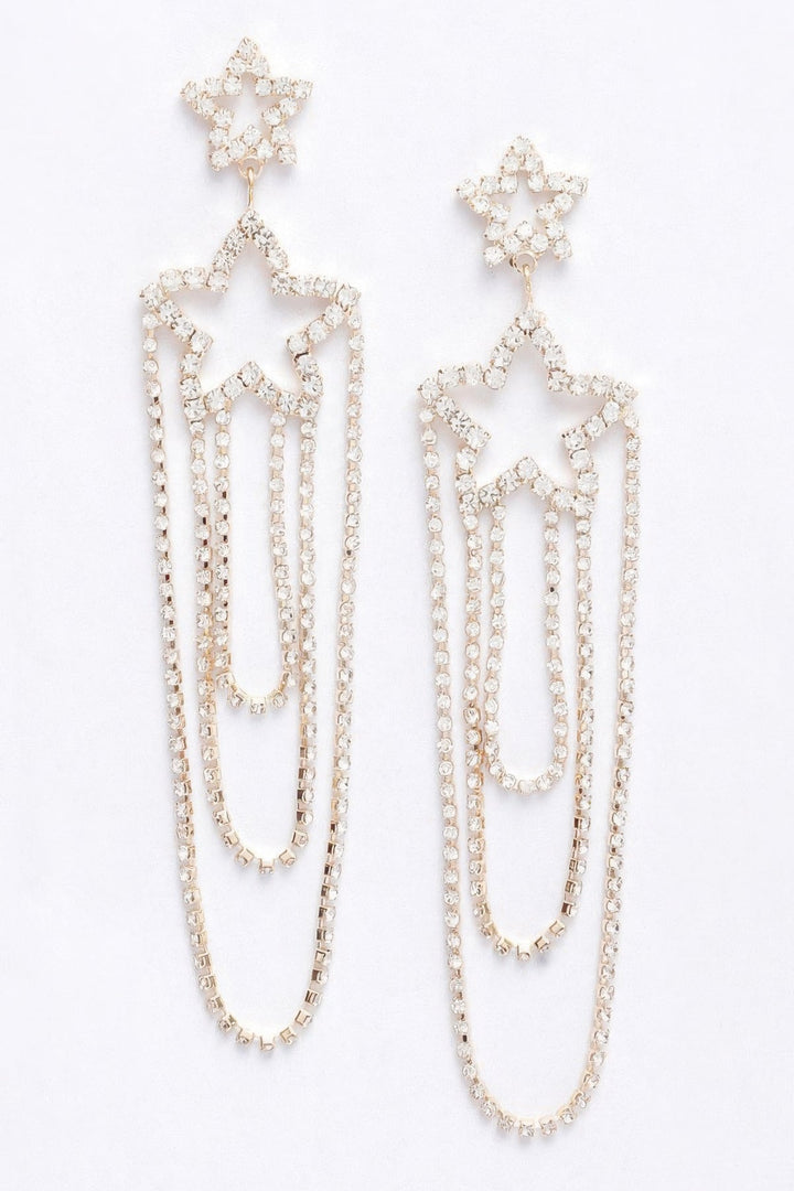 Rhinestone Fringe Earring