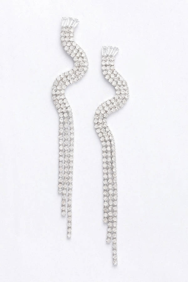 Rhinestone Fringe Earring