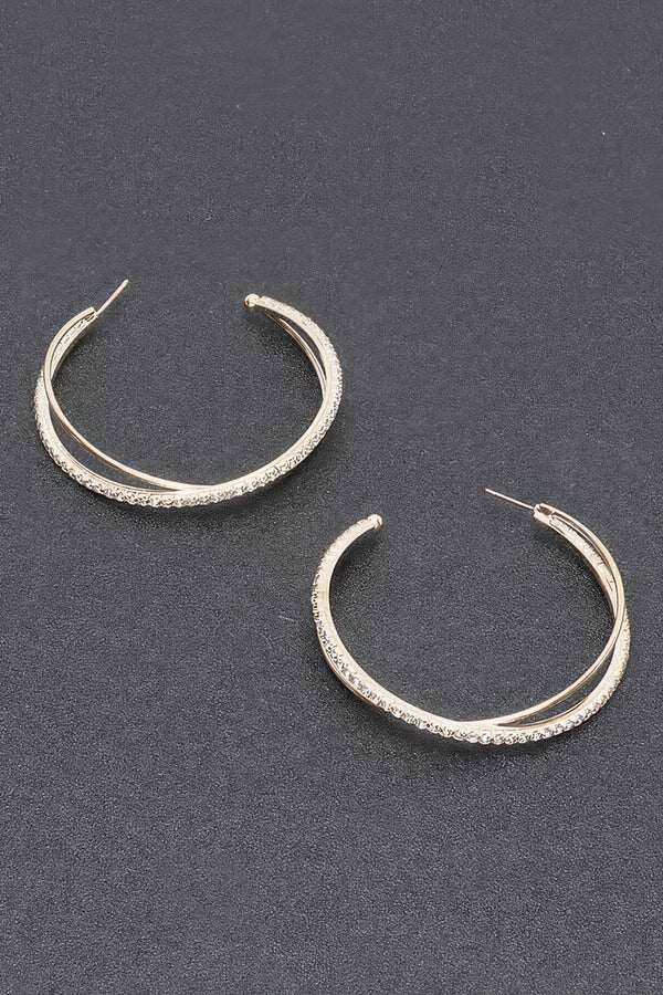 Rhinestone Hoop Earring