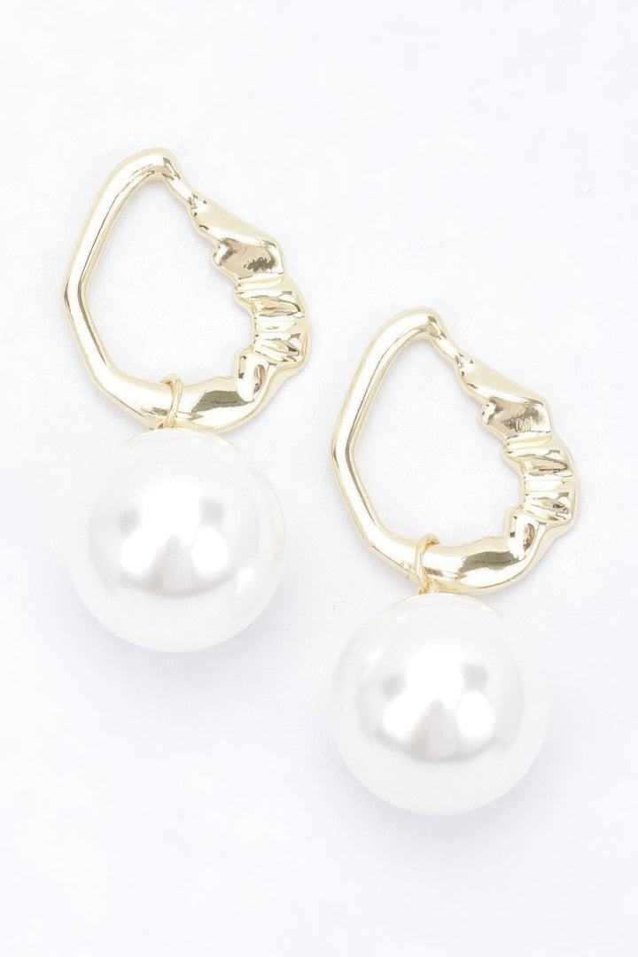 Faux Pearl Metal Earring