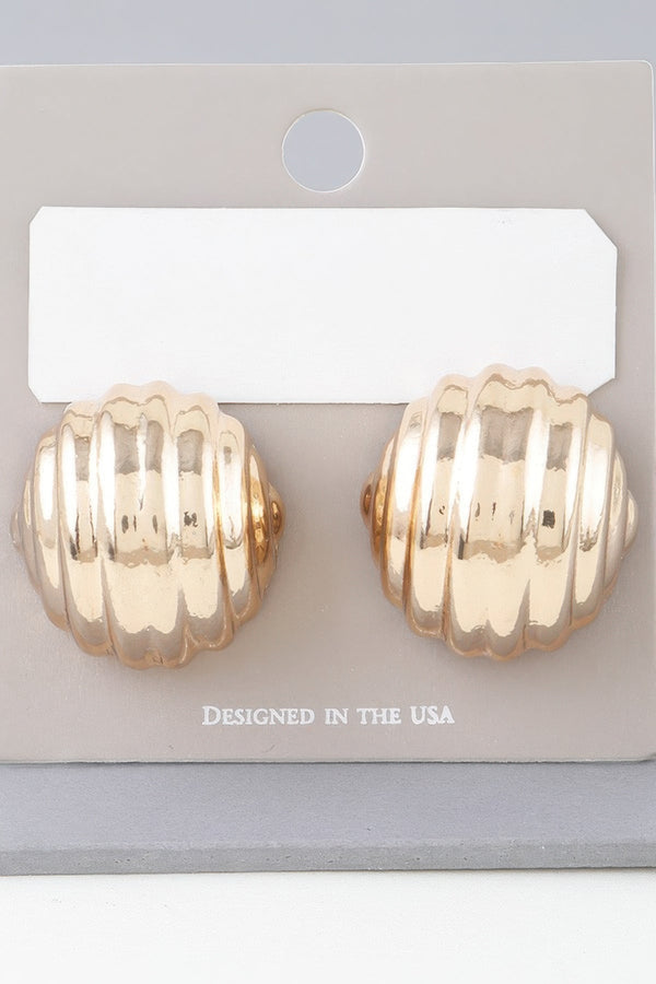 Multi Ribbed Dome Earrings