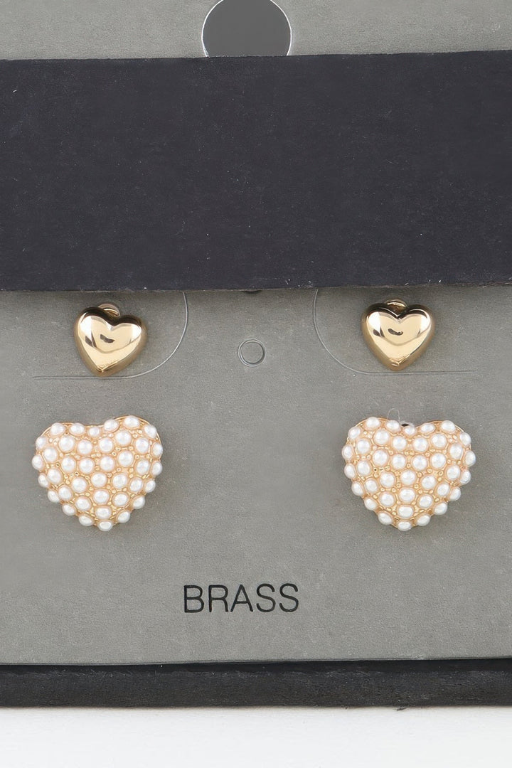 Twin Hearts Stud Earrings