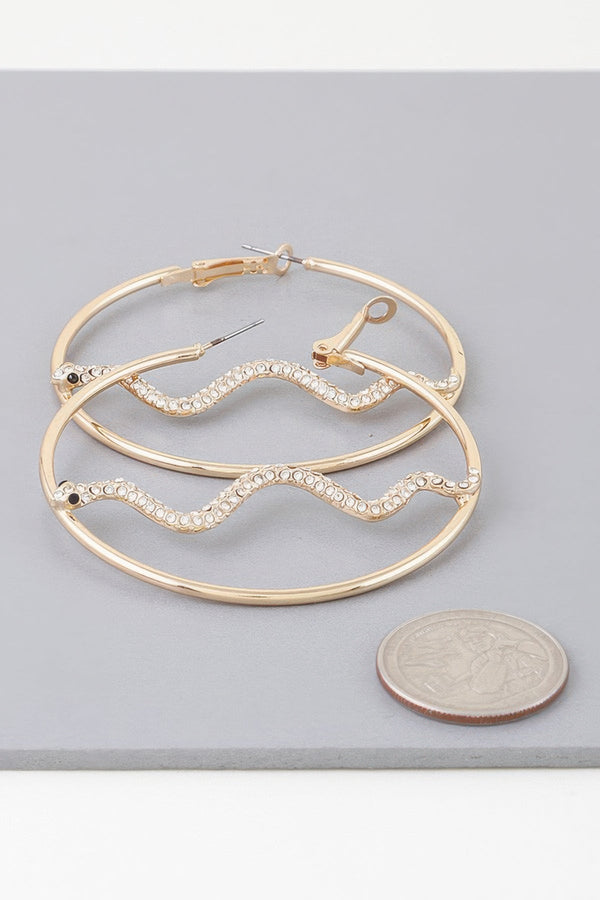 Bejeweled Snake Hoop Earrings