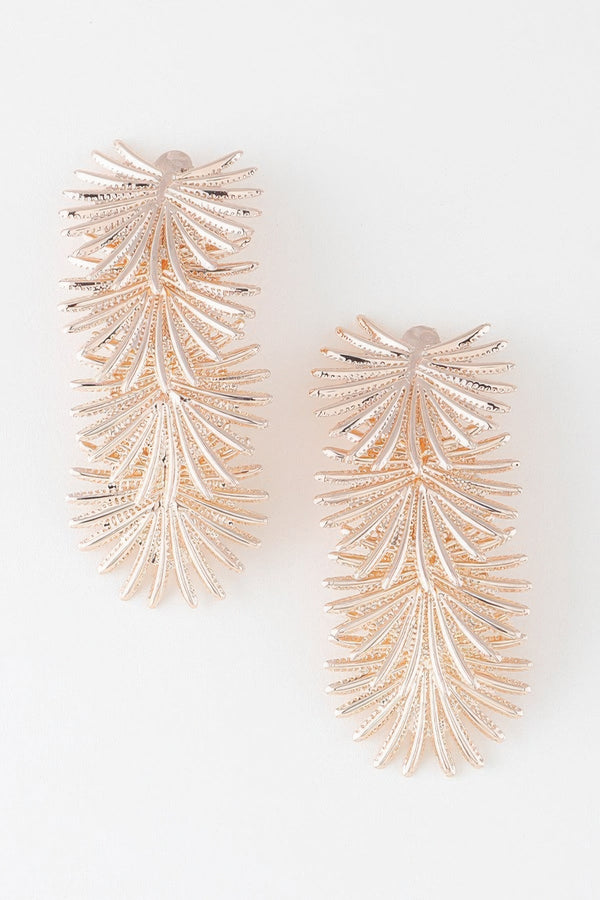 Multi Flare Leaf Drop Earrings