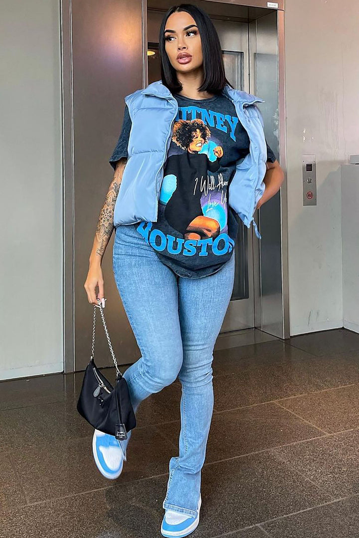 Whitney Houston Always Love You Washed Top - Black Wash