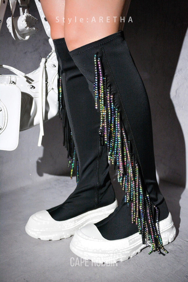 ARETHA - BLACK Thigh High Boots