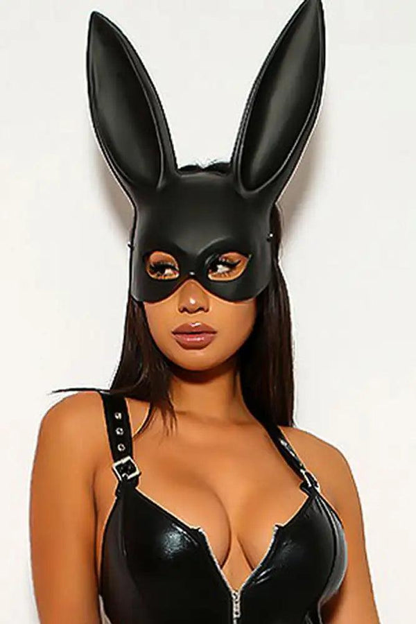 Black Dark Bunny Mask Costume Accessory