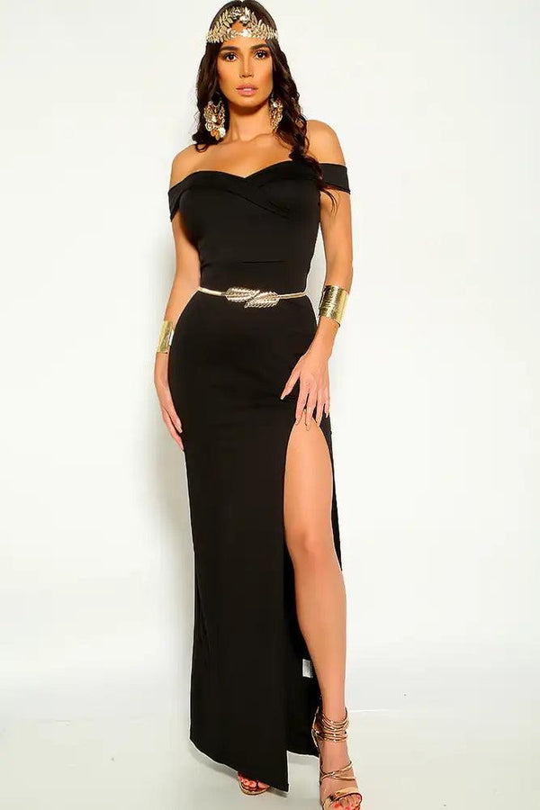Black Gold Off the Shoulder Goddess 3 Piece Costume