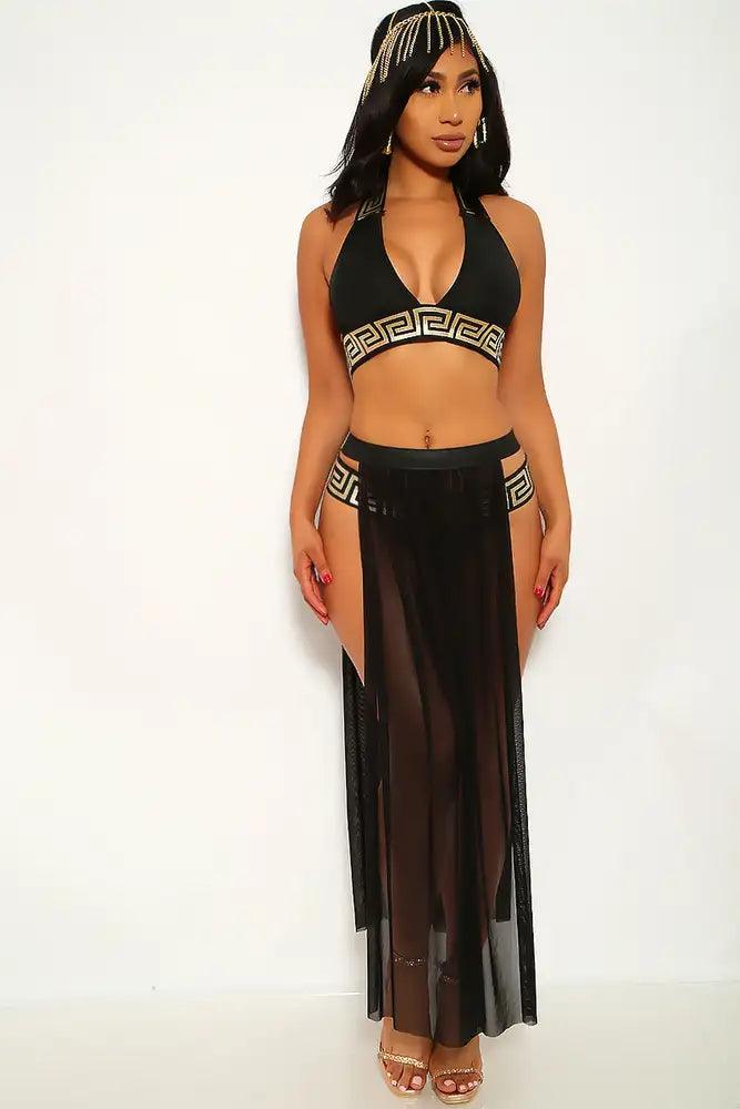 Black Gold Sexy Goddess Costume
