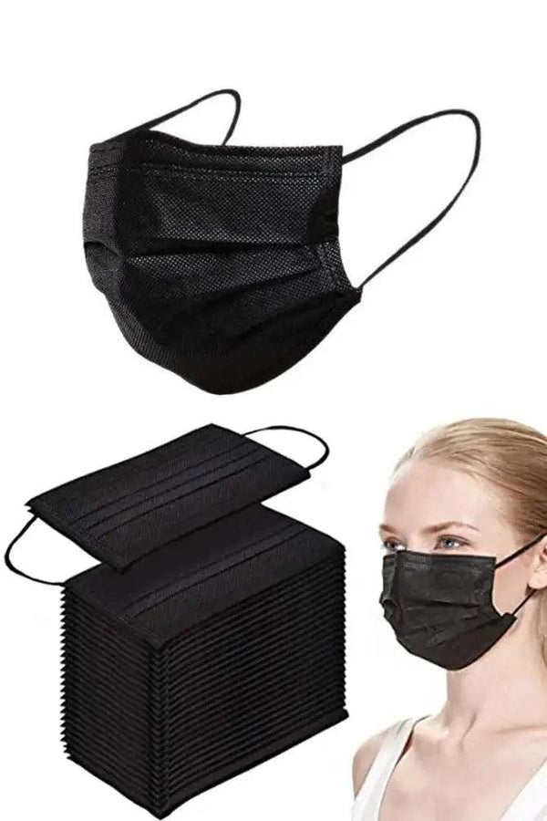 Black Medical Disposable 10 Piece Facemasks