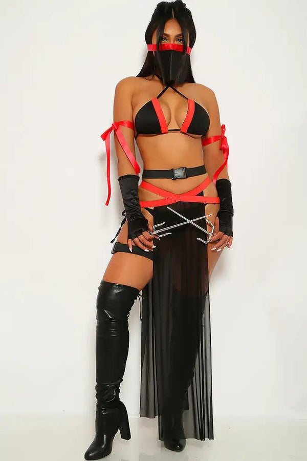 Black Red Ultra Ninja 6 Pc Halloween Costume