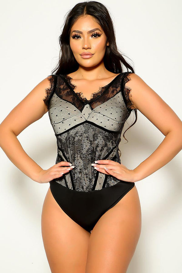 Black Sexy Sheer Mesh Bodysuit
