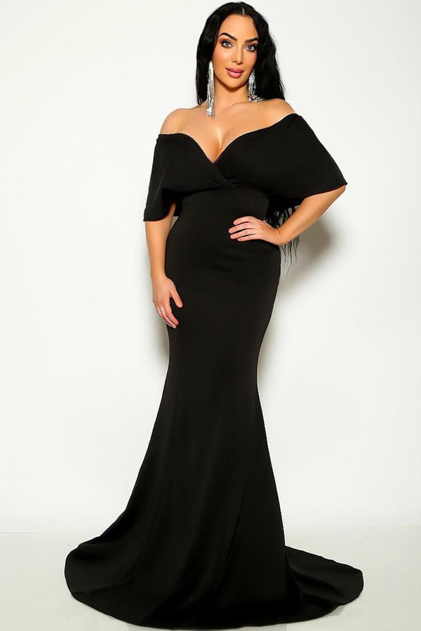 Black Sweetheart Off Shoulder Mermaid Sexy Maxi Dress
