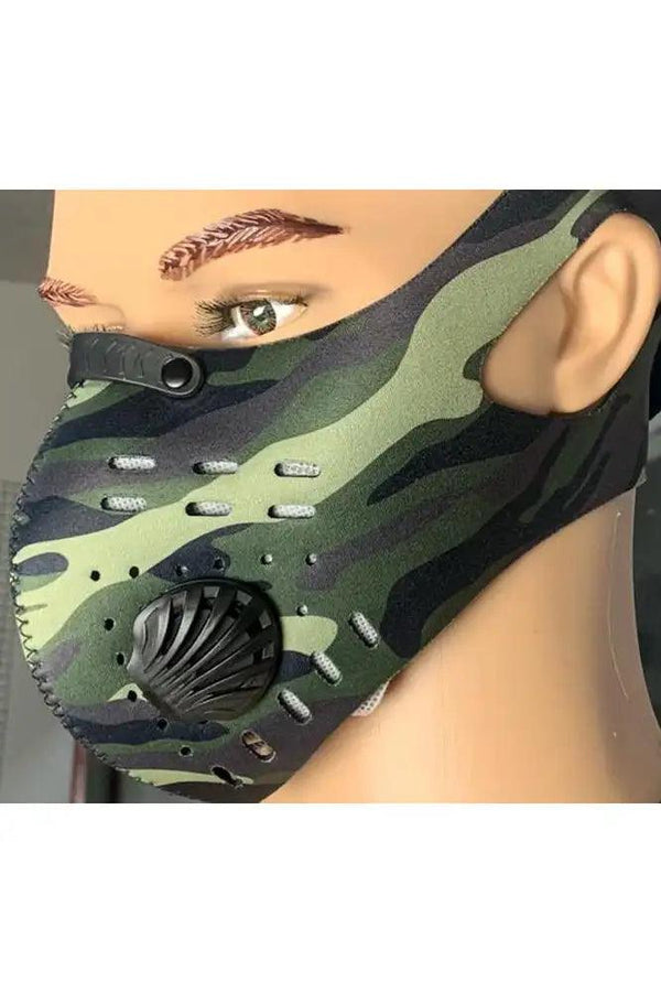 Camouflage Print Double Respirator Filter Face Mask
