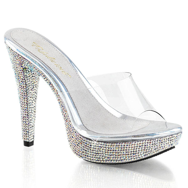 COCKTAIL-501DM Sexy Clear Strap Heels With Rhinestones