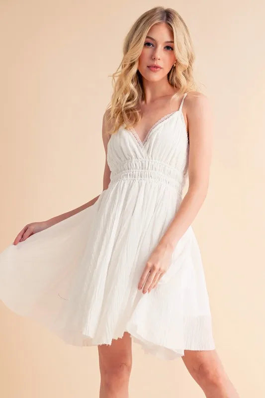 Aemi+Co Lace Detail Mini Cami Dress