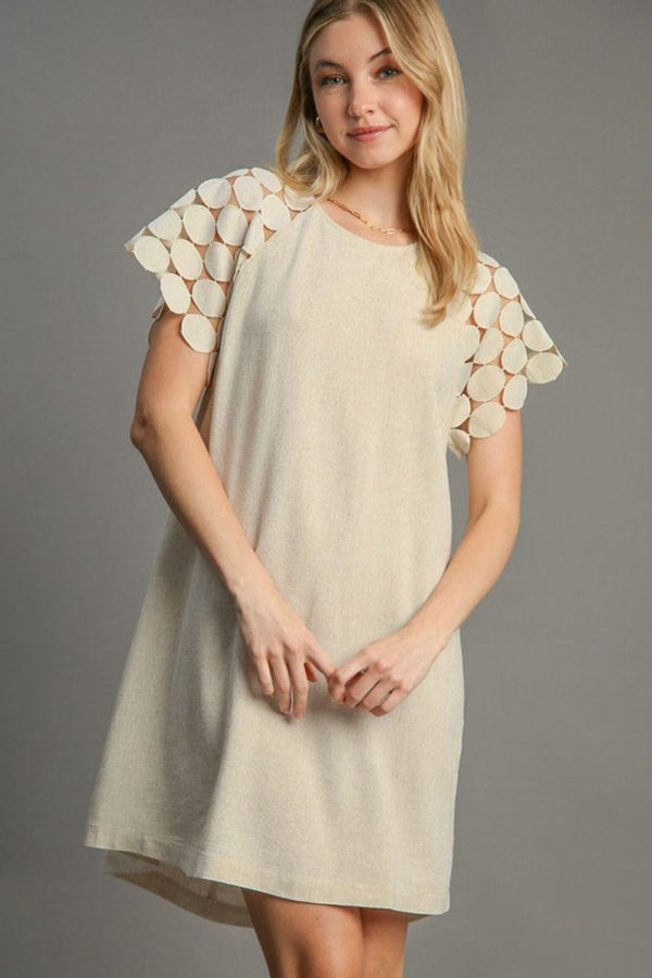 Umgee Full Size Round Neck Mini Dress Plus Size