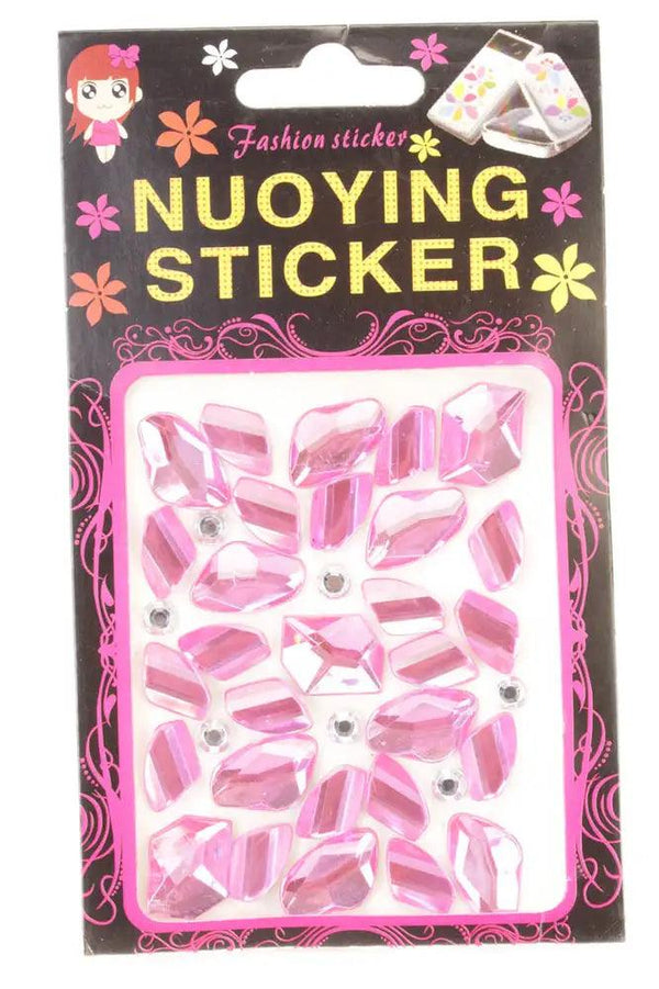 Fuchsia Faceted Beaded Gemstone Stickers