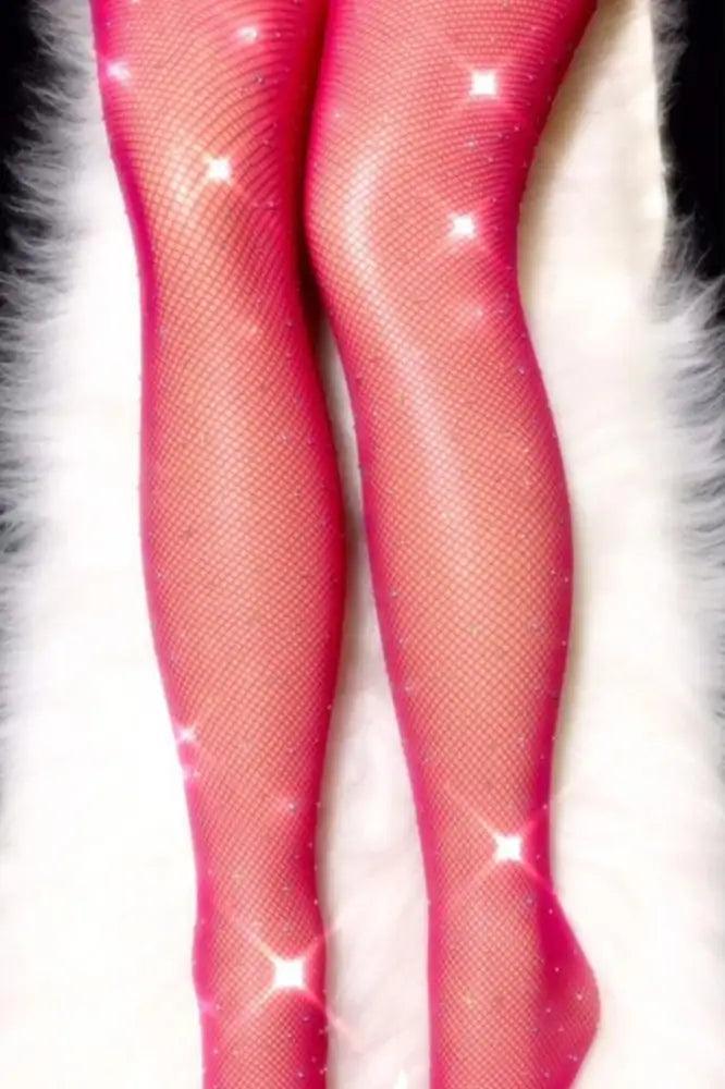 Fuchsia Rhinestone Fishnets Costume Accessory
