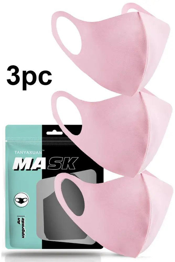 Light Pink Breathable Reusable Washable 3 Piece Face Mask