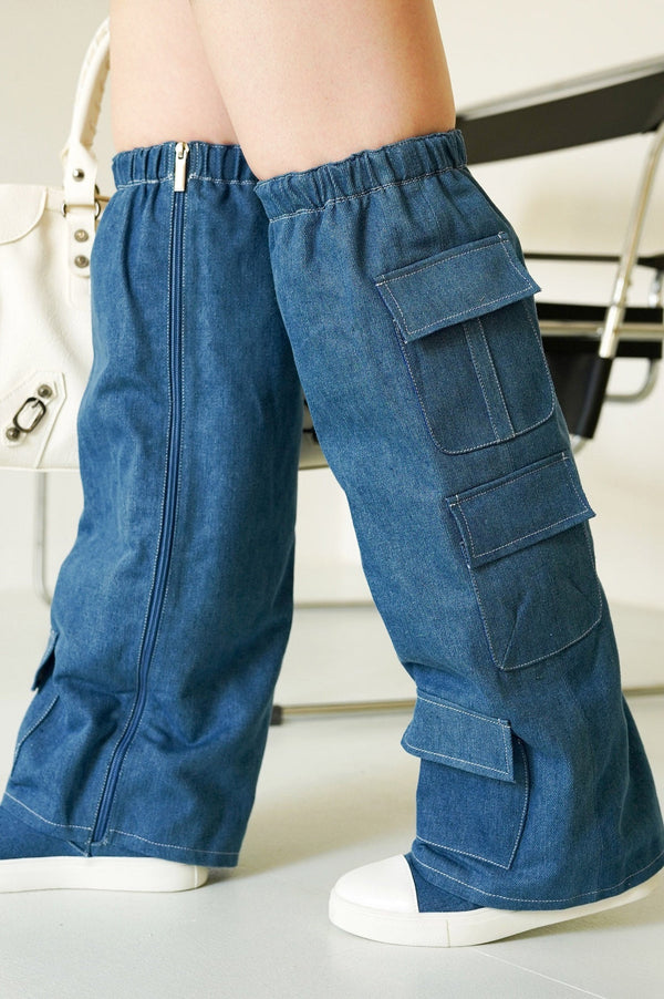 ASHLEIGH - DENIM Thigh High Boots