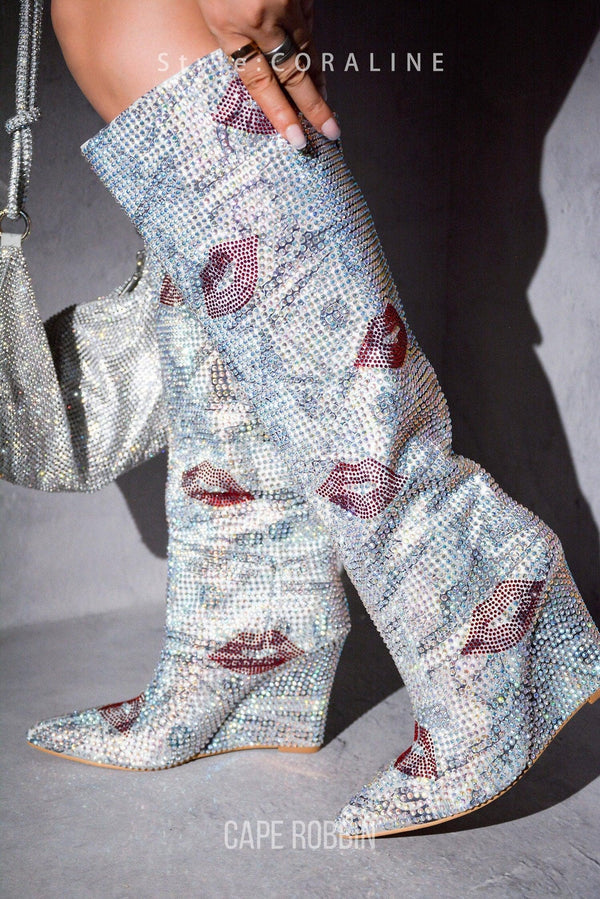 CORALINE - PRINT Thigh High Boots