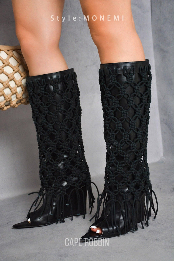 MONEMI - BLACK Thigh High Boots