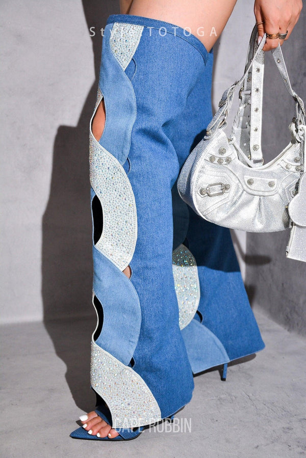 TOTOGA - DENIM Thigh High Boots