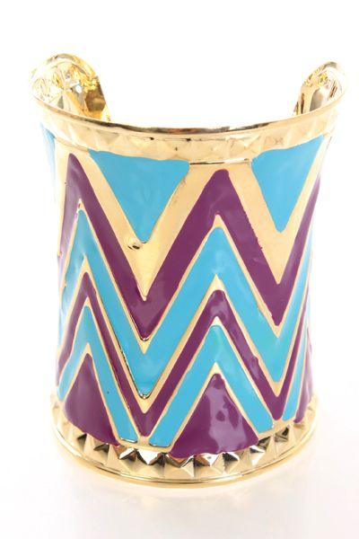 Purple Multi Zig Zag Cuff Braclet